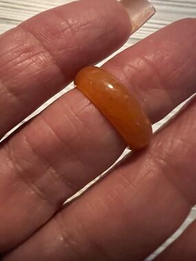 Polished Natural Orange Carnelian Agate Cabochon Ring Stone - Unbranded